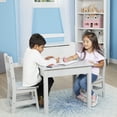 thumbnail image 2 of Mesa y sillas Melissa & Doug de madera gris para niños de 3 a 8 años, 2 of 9
