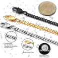 thumbnail image 5 of Collar de cadena de eslabones cubanos de 3,5 mm para hombres, niños, mujeres, cadenas en tono negro, plateado y dorado para hombres, disponible en cadena de 16/18/20/22/24/30 pulgadas, 5 of 5
