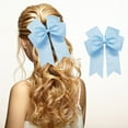 thumbnail image 1 of 6-inch Ribbed Satin Fishtail Ribbon Bow Hair Clip | Double Layered Durable Non-Slip Hair Accessory | Vibrant Colors, Easy Clip, All Ages | Adds Style for Parties & Daily Wear, 1 of 7