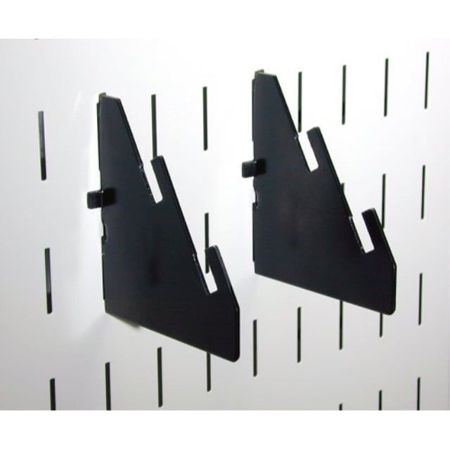 Wall Control Pegboard Slotted Metal Pegboard Bracket Pair Accessory Pack for Wall Control Pegboard and Slotted Tool Board – Black