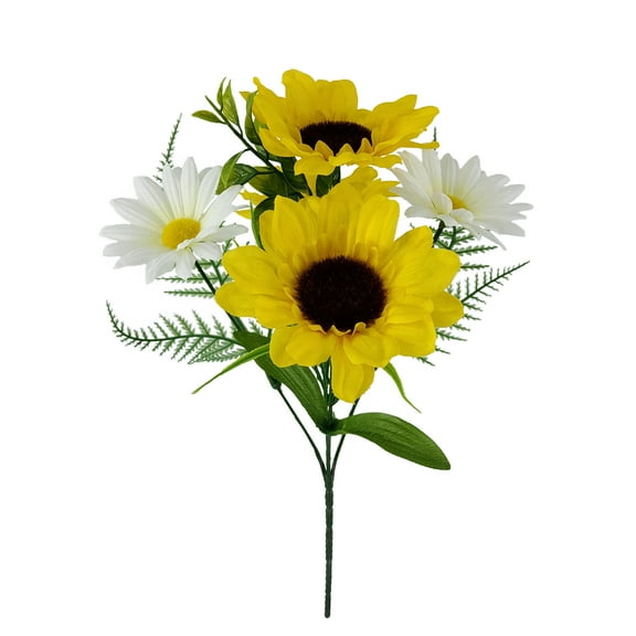 Mainstays Indoor 15 inch Artificial Polyester Daisy Pick, Yellow Color.