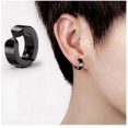 thumbnail image 3 of Boucles d'Oreilles Style Homme, 1 Paire, Noir, 3 of 5