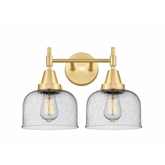 447-2W-SG-G74 Innovations Lighting Caden - 2 Light Bath Vanity-11 Inches Tall and 17 Inches Wide-Satin Gold Finish-Seedy Glass Color