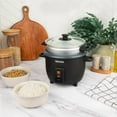 thumbnail image 4 of 6 Cup Rice Cooker with Outer Steam Tray Black, 4 of 11