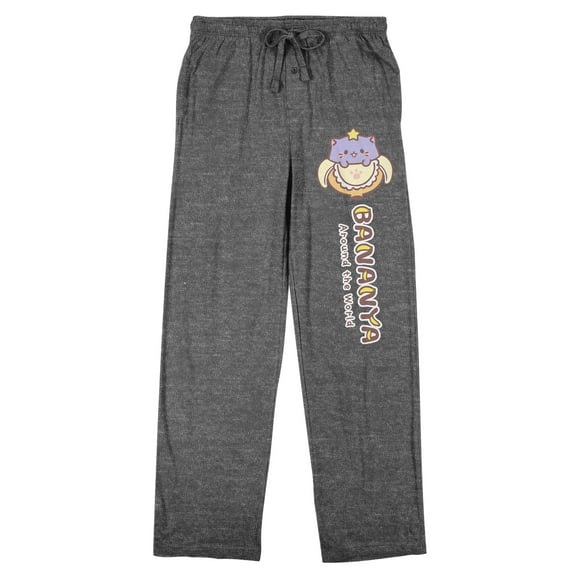 Bananya Masked Character Adult Gray Heather Sleep Pajama Pants
-Medium