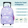 thumbnail image 3 of Wildkin Kids Rolling Luggage for Boys & Girls, Perfect for School & Overnight Travel, Carry-On Size (Unicorn Purple), 3 of 7