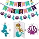 thumbnail image 2 of Juego de decoraciones de cumpleaños de Sirenita, decoración de cumpleaños para niñas, pancarta de feliz cumpleaños, pompones de papel de seda, remolinos colgantes para decoraciones de fiesta de cumpl JAMW Sencillez, 2 of 5