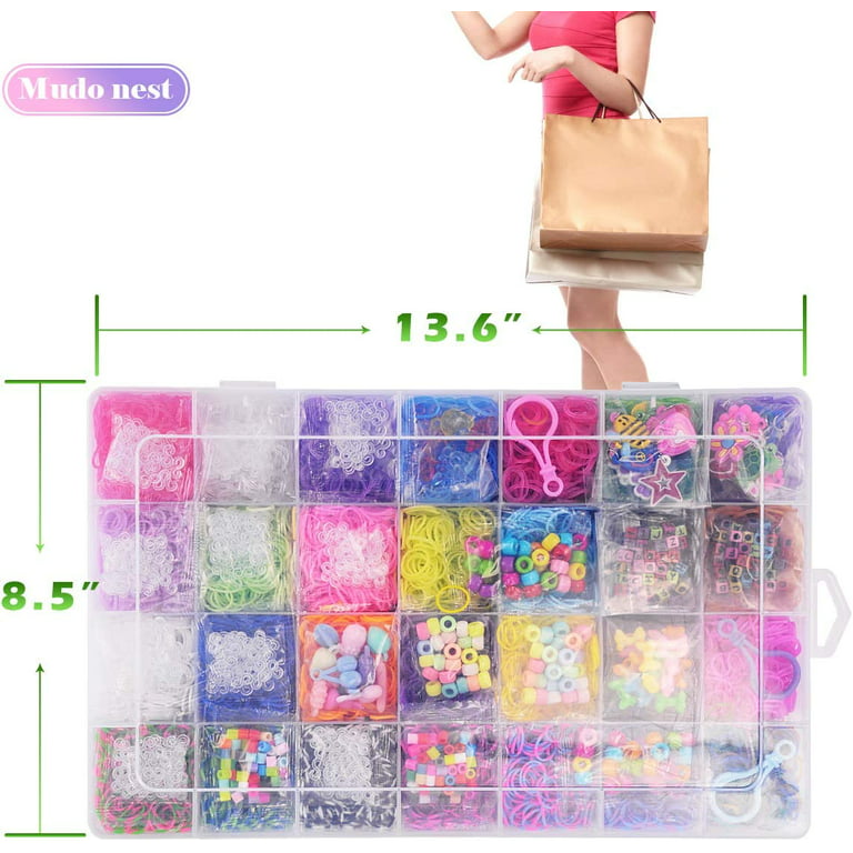18000 Loom Bands Kit: DIY Rubber Bands Kits, 500 Clips, 40 Charms