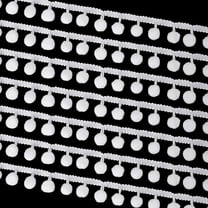 22 Yards Pom Poms Balls Fringe Trim 10mm White Trim Fringe Sewing Ribbon Crafts Pompoms Tassel Lace Accessory