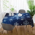 thumbnail image 5 of SKYSONIC 60"x120" Square Tablecloth with Winter Realistic Snowflakes Prints, Anti-Wrinkle and Smooth Table Cloth for Kitchen/Home Party Decoration, 5 of 7