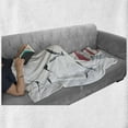 thumbnail image 6 of Lighthouse Soft Flannel Fleece Blanket, Lighthouse and Seagulls on the Beach Navigational Aid Seaside Waterways Art, Cozy Plush for Indoor and Outdoor Use, 60" x 80", Red Grey White, by Ambesonne, 6 of 6