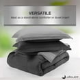 thumbnail image 3 of JÁCLER Lightweight Reversible Comforter Set - King/Cali King All Season Down Alternative Comforter Set Duvet Insert 3 Piece - 1 Comforter with 2 Shams Reversible King/Cali King Gray/Light Gray, 3 of 6