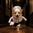 thumbnail image 4 of Dog Chef Halloween Costume - Halloween Scary Dog Costume with Knife and Hat, Pet Cosplay Outfit with Arms, Trimmable Hook & Loop Fastener for Fitting Small Medium Large Dogs, 4 of 7