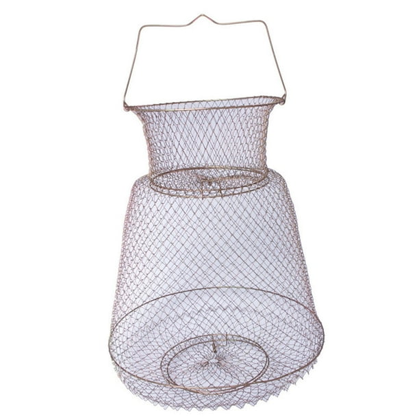 Yuarrent Red de trampa para pesca de alambre de acero duradero plegable, jaula para cangrejo, cesta para peces Pescar No.03