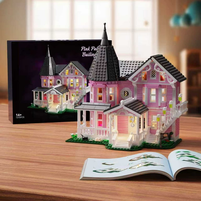 Pink Palace Apartment Building Block Set Halloween House Toys