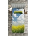 thumbnail image 3 of Ambesonne Country Quilted Bedspread Set 2 Pcs, Rape Field Germany, Twin Size, Yellow Green Blue, 3 of 3