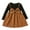 Brown, variant on Baby Girl Dress Long Sleeve Toddler Suspender Dress With Bowknot for Fall Winter Pleated Style