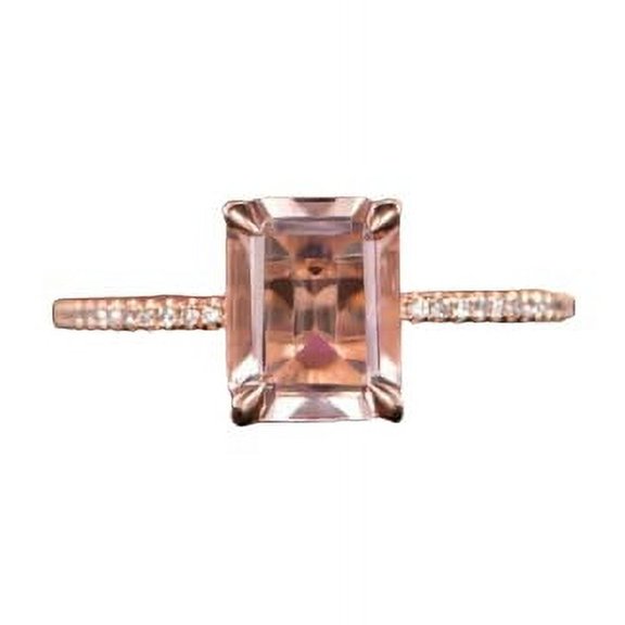 HeartsAndYou 1.2ct Natural Morganite & Diamond Accents Ring 100% REAL 14k SOLID Rose Gold
