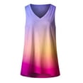 thumbnail image 3 of Lufly Plus Size Tank Tops for Women Summer Sleeveless T Shirts V Neck Casual Gradient Loose Top Vest,Purple,S, 3 of 3