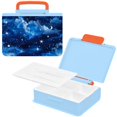 Sky Shining Stars Clouds Moon Blue Lunch Box with Handle 3 Compartments BPA Free Leak Proof for