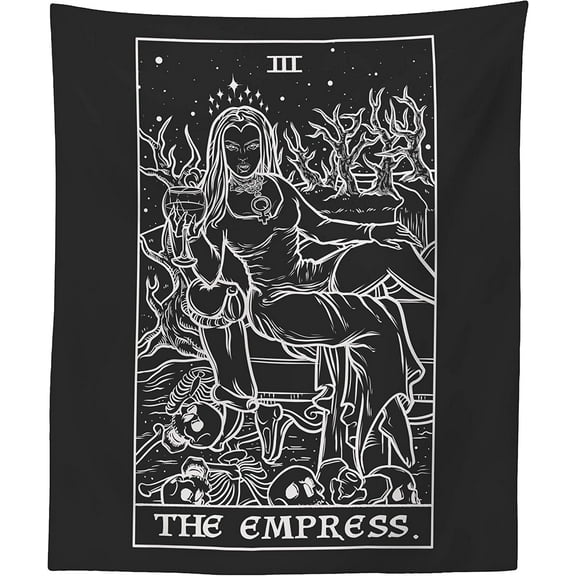 The Ghoulish Garb The Empress Tarot Card Terror Tarot Shadow Edition Tapestry 60" x 50"