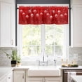 thumbnail image 3 of Christmas Ball Kitchen Curtains and Valances Set, Winter Snowflakes Watercolor Red Snowing Rod Pocket Window Valance 18 Inch Window Curtain Panels for Living Room Bedroom Laundry, 27.5x36in, 3 Pieces, 3 of 7