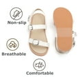 thumbnail image 5 of Girls Sandals Toddler Summer Dress Shoes Gladiator Beach Flat Sandals(AA306 White/9M), 5 of 6