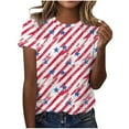 thumbnail image 2 of Patriotic T Shirt Women 4th of July Womens T Shirts 4th of July Womens Shirt Women Fourth of July Top Patriotic Tee Fashion Women's Summer Short Sleeve Print Short Sleeve Round Neck Blouses, 2 of 4