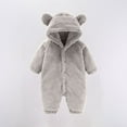 thumbnail image 3 of fatyb Baby Snowsuit Hooded Long Sleeve Fleece Jumpsuit Soft Fuzzy Romper Winter Thermal Comfy Clothes, 3 of 6