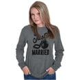 thumbnail image 3 of Just Married Bride Groom Newlywed Long Sleeve TShirt Men Women Brisco Brands 2X, 3 of 6