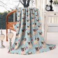 thumbnail image 2 of Pug and Love Heart Blanket,Comfortable Soft Flannel Throw Blanket,All Season,Warm Lightweight Blankets for Sofa Bed Couch Living Room Chair,50"x60"(130x150cm), 2 of 4