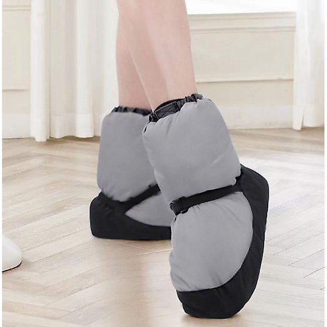Zapatos cálidos de baile de invierno, zapatos de baile de ballet, zapatos de práctica para mujer, botas cortas acolchadas de otoño e invierno con fondo grueso para adultos, zapatos de algodón para pra