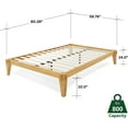 thumbnail image 5 of Caroline 14" Full Platform Bed Frame, No Headboard, Modern, Solid Wood Bed, Natural, 5 of 17