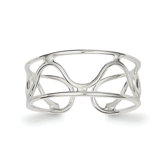 Primal Silver Sterling Silver Wave Toe Ring