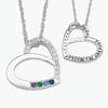 Personalized Birthstone and Diamond Accent Silver-Tone Mother's Heart Pendant, 20"