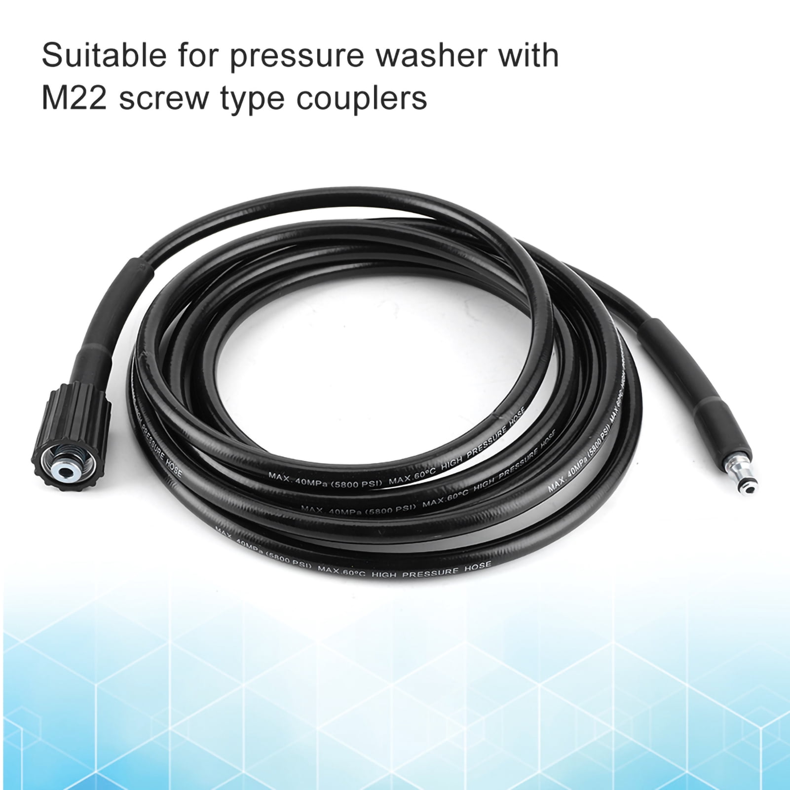 High Pressure Washer Hose Jet Wash Extension Hose,40Mpa M22 Pressure Washer Hose Jet Power Wash Fit for C100 C110 C120 C130 C140 10m / 32.8ft