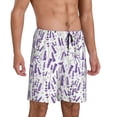 thumbnail image 2 of Sikiie Lavender Flowers Mens Pajama Shorts, Lightweight Lounge Pant with Pockets Soft Sleep Pj Shorts for MenX-Large, 2 of 6