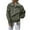 Army Green, variant on Women's Suede Lapel Motorcycle Jacket, Batwing Sleeve Short Style Coat, Ribbed Trim Belted Outerwear, Casual Zippered Jacket with Pockets, Spring Streetwear Fashion, Oversized Comfort Top Bronze M