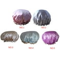 thumbnail image 3 of ziyahi Beauty Makeup Dustproof Cap Waterproof Padded Shower Hat Imitate Silk Satin Adult Bathing Hat, 3 of 8