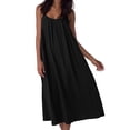 thumbnail image 2 of Women Dresses Spaghetti Strap V Neck Casual Sleeveless Sundress YS8131-Black XL, 2 of 8