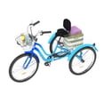 thumbnail image 2 of ModFusion 26" Adult Tricycle, Single-Speed 3-Wheel Cruiser Bike with Adjustable Seat, Dual Baskets, Light Blue & Dark Blue, 2 of 8