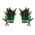 thumbnail image 2 of 1 par de muñequeras de felpa, accesorios para disfraces, plumas sintéticas Steampunk, calentadores de brazos teñidos, muñequera para baile latino, verde Macarena Puños de muñeca, 2 of 8