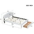 thumbnail image 2 of Teddy Fleece Queen Size Upholstered Platform Bed,with Storage Drawer,Wooden Bedframe w/LED Lights and USB Ports,No Box Spring Needed, for Bedroom,Guest Room, 2 of 6