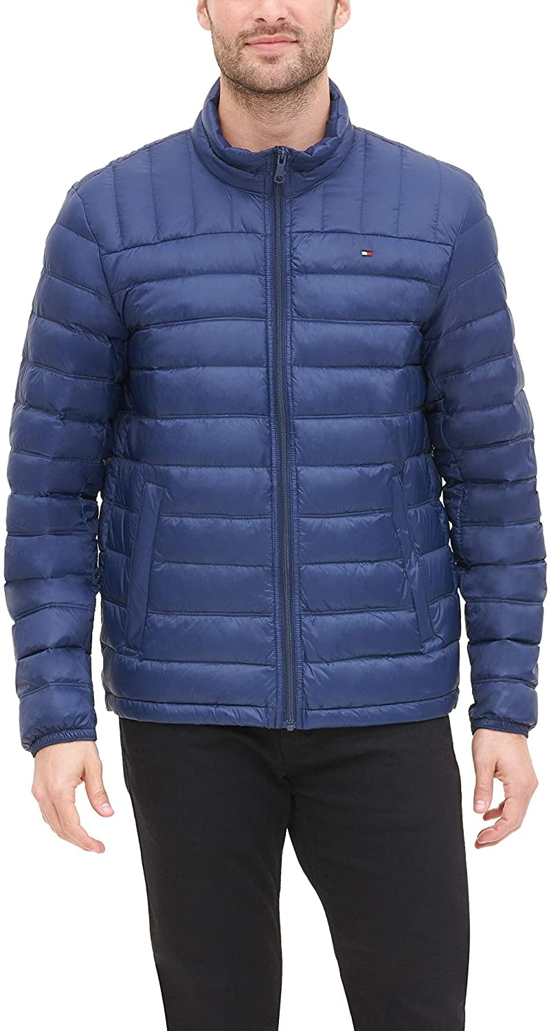 tommy hilfiger navy blue down fill packable quilted jacket xxl 2xl
