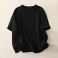 thumbnail image 2 of Ashirexll Summer Shirts for Women, Short Sleeve Shirts for Women, Short Sleeve Round Neck Solid Color Casual Loose T-Shirt, 2 of 7