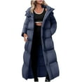 thumbnail image 2 of Fartey Women's Winter Long Puffer Coats Loose Casual Full Zip Thickened Hooded Down Jackets Maxi Length Long Sleeve Puffer Jacket Trendy Solid Color Warm Outerwear with Pockets, 2 of 6