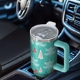 thumbnail image 6 of Turquoise Christmas Tree Pattern Tumbler with Handle and Lid,40oz Double Wall Vacuum Insulated Tumbler,Cups Gift for Women and Men, 6 of 7