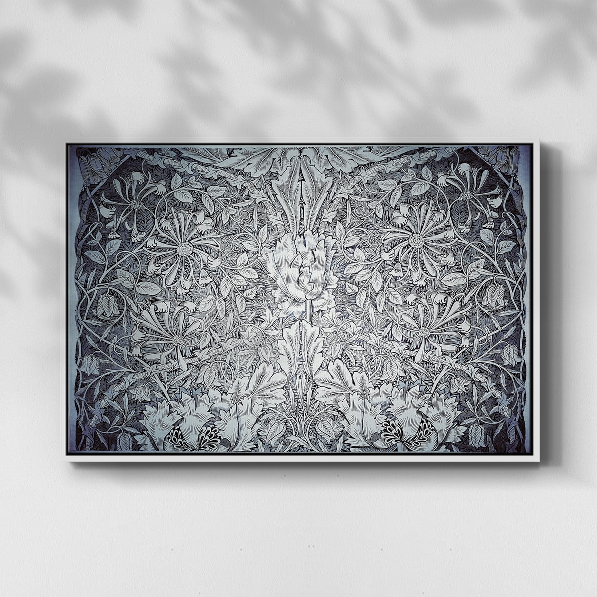 Vintage Abstract Print-LV Framed in White Wood Gallery Wrapped Canvas 25 in. x 37 in.
