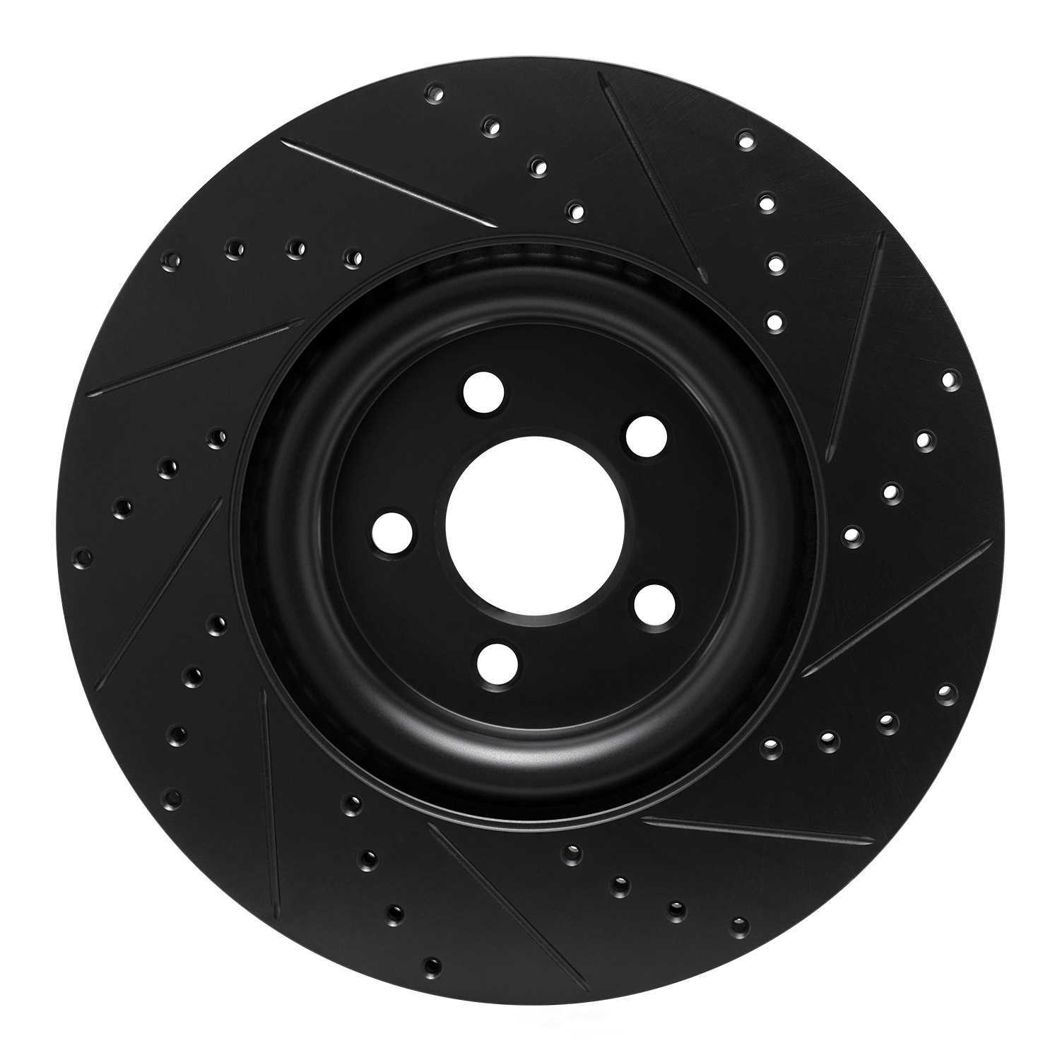 Dynamic Friction Company 633-54277L DFC Brake Rotor - Drilled And Slotted - Black