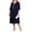 Dark Blue, variant on Women's Plus Size Chiffon Medi Dress, Tiered Overlay Mother of the Bride Dresses, Elegant Half Sleeve Wedding Guest Cocktail Formal Gown